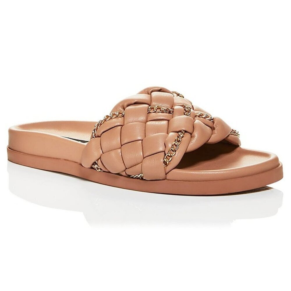 Aqua Women's Sofia Nude Woven Slide Sandals Size 6 (MSRP $108)